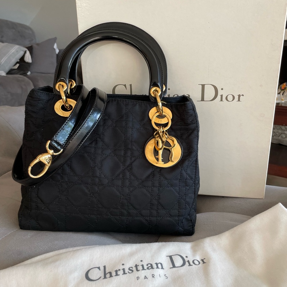 Authentic Lady Dior/Christian Dior Nylon Excellent Condition